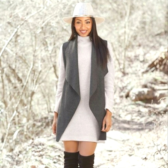 MUD PIE, Harber Duster Vest, Charcoal, Size M/L. - Picture 1 of 4